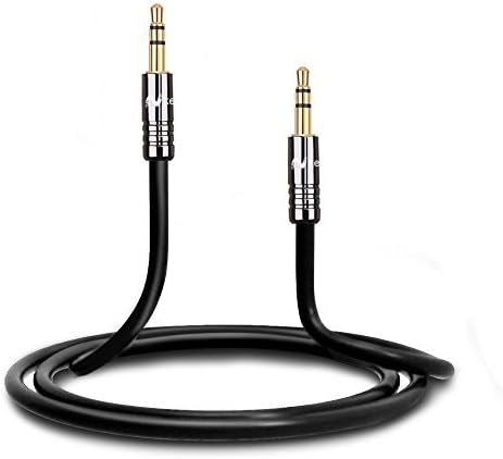 Keluoer Slim 3.5mm Premium Auxiliary Audio Cable AUX Cable for Headphones, iPods, iPhones, iPads, Home / Car Stereos and More (Black) (0.5M/1.5Feet)