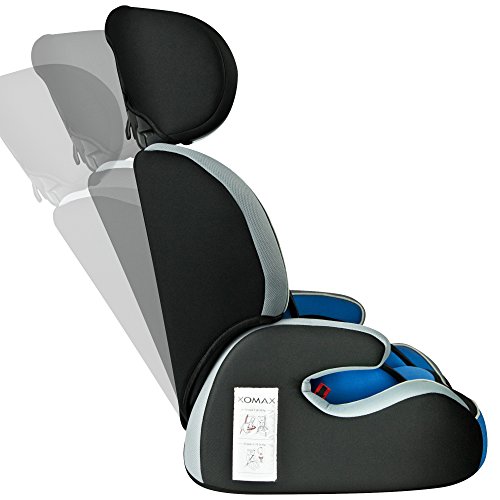 XOMAX XM-K4 BLUE Autokindersitz + Gruppe I / II / III (9 – 36 kg) + ECE R44/04 geprüft + Farbe: Blau, Schwarz, Grau + mitwachsend + 5-Punkte-Sicherheitsgurt + Kopfstütze verstellbar + Rückenlehne abnehmbar / Bezüge abnehmbar & waschbar - 8