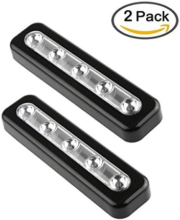 Touch Light, A0ZBZ LED Touch Operated Battery Cupboard Light, LED Night Light for Closets, Cool White, 5 Leds, Stick On Everywhere, Set of 2
