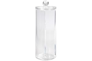 VETRINE IN RETE Vetrineinrete® Contenitore distributore per dischetti struccanti in Cotone con Foro e Coperchio Organizer Trasparente 20.5 cm arredo Bagno Porta Ovatta 10240 D89