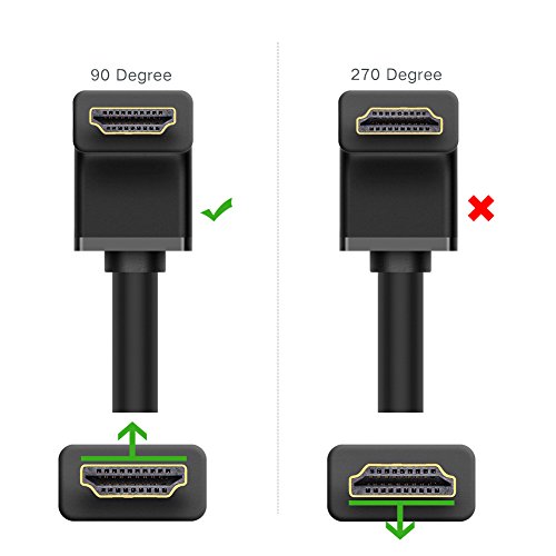 UGREEN 3m High Speed 90 Grad Winkelstecker HDMI Kabel mit Ethernet für 1080p Full HD Ultra HD 4K 3D, Kompatibel mit Blue-ray Playern, 3D Television,HDTV, Roku, Xbox360, PS3, Apple TV usw - 2