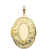 Großes Medaillon oval - 925 Sterling Silber + Innenausstattung (Schutzfolie + weiße Bildunterlage)