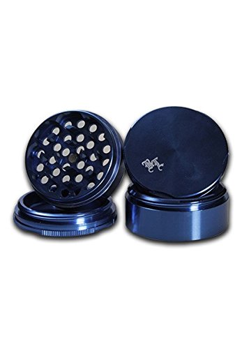 Black Leaf Grinder ‚New Edge‘ aus Aluminium mit Griffmulden und Diamantschliff – PatchouliWorld - 2