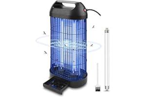 ROVLAK Elektryczna pułapka na owady, lampa na komary o mocy 14 W, światło UV, pułapka na owady, pułapka na komary, do kuchni, salonu i pokoju dziecięcego, czarna