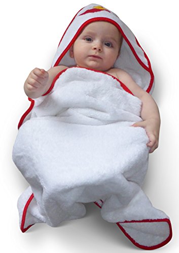 Luxury Organic Cotton Hooded Bath Towel for Baby & Toddler; Large, Thick, Super Soft, Double Sided Terry & Hypoallergenic - an Ideal Gift by Contented Infant