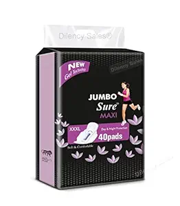 Dilency sales Sanitary Pads/Napkins (XXL / XXXL ) For Women/Girls With Wings (Pack-of-40) (XXXL, (JUMBO))
