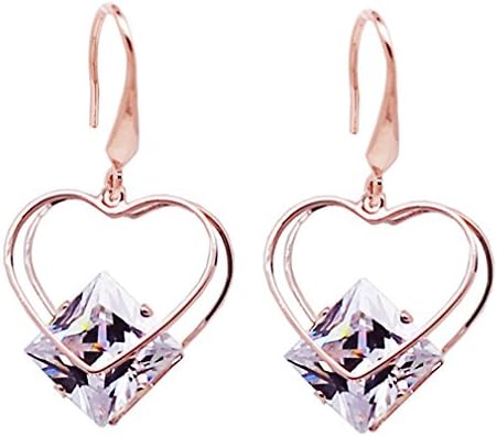 Heart Earring Drop For Women Girls Friends Gold Plated Zirconia Diamond Earrings Drops