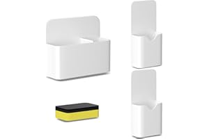 Fousenuk 3 pièces Porte Marqueur Blanc, Magnétique Porte Marqueur avec éponge Magnétique, Crayon Magnétique Porte Support de Crayons Magnétique pour Réfrigérateur Tableau Blanc Casier