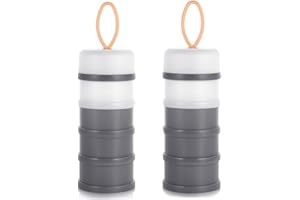 SHENGRUILI 2 Stück Milchpulver Portionierer Baby,4 Lagiger Baby Milchpulver Container,Milchpulver Box,Tragbare Milchpulver,Milch Pulver Spender,Milchpulver Aufbewahrung