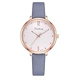 Lucky mall Damenmode Uhr, Damen Casual Quarz Armbanduhr Lederband