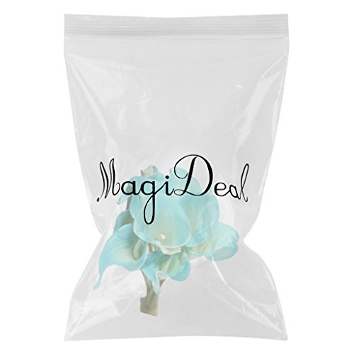 9x PU Künstliche Blume Calla-Lilien Blumenstrauß Hochzeit Blumen Dekor – Blau - 2