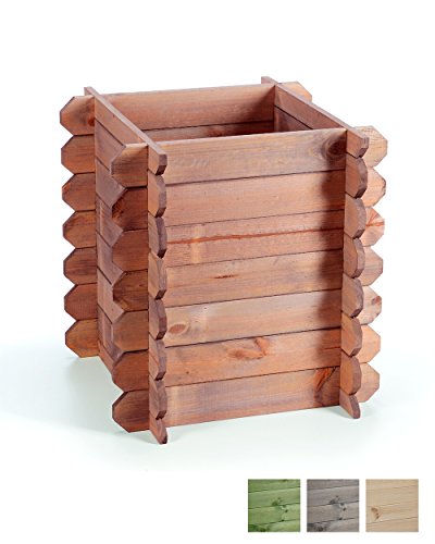 Preisvergleich Produktbild myGardenlust Hochbeet aus Holz - Kräuterbeet Bausatz für Garten Terrasse und Balkon - Pflanzkübel Natur als Gemüse Kräuter Beet - Pflanzkasten Groß für Outdoor Dunkelbraun imprägniert / 57x57