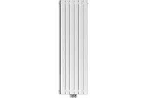 SONNI radiatore termoarreto a parete 1600 x 465 x 48 mm, termosifone a soggiorno potenza 744 W, radiatore verticare strato singolo da bagno, connessioni centrali G 1/2" - Bianco