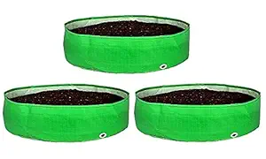 Green Vibes HDPE Grow Bags 24x6 Inch Pack of 3 for Leafy Vegetables Growing