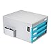 Produktbild EVERTOP Schubladenbox mit 3 Schubladen Zahlenschloss Innovatives Systembox Größer als A4 Ablagebox Ordner Schreibtisch Organizer ABS Aktenbox Stifthalter Kunststoff Bürobox 38x30x22.6cm - Hellblau