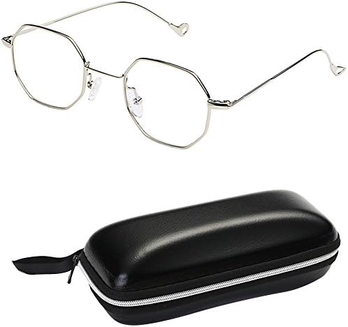 2017 New Octagon Sunglasses Ladies Polygon Square Sunglasses (Silver Frame Clear Lens)