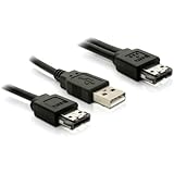 Delock Power Over eSATA Y- cable >USB /eSATA male 1m, 84387 (/eSATA male 1m)