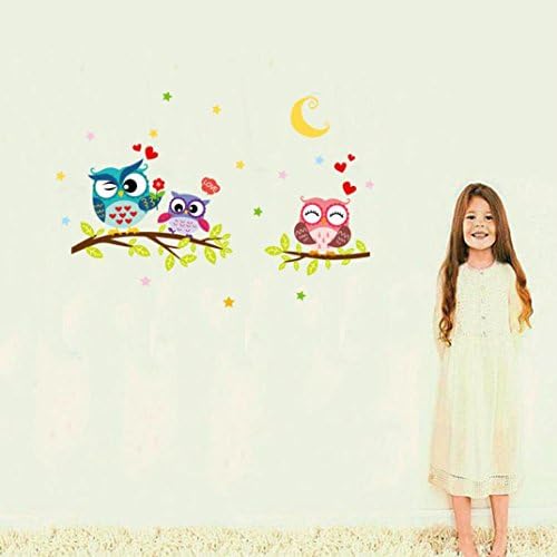 Lifetrend Removable Waterproof Cartoon Animal Owl Wall Sticker For Kids Rooms Home Decor