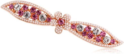 Pearls head ornaments made by the tail/ rhinestone Daihatsu clip spring clip-A