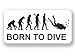 Produktbild 2 x BORN TO DIVE Vinyl Aufkleber Tauchen Freitauchen # 7054 - 10cm/100mm Wide