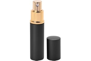Brrnoo 6-pack Mini Parfymsprayflaskor 10 ml Påfyllningsbara Reseflaskor Svart Kompakt Läcksäker Design för Resor och Daglig A