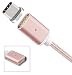Produktbild Nylon geflochten Typ C Magnetisches USB Ladekabel Datenübertragung Blei Typ-C USB C Universal Stecker [Unterstützt Schnellladung] Für ZTE nubia Z17, ZTE Axon 7s, ZTE nubia M2, M2 lite, ZTE nubia N2, ZTE nubia Z17 mini, ZTE Blade V8 Pro, ZTE Axon 7 Max, Z11 mini S, nubia N1, ZTE Axon 7, ZTE nubia Z11, Z11 mini - ROSE GOLD