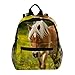 Produktbild Braunes Pferd Kinder Rucksack Leichte Schultasche Voller Druck Für Vorschulkind 3-8 Jahre Baby Tasche Windel Milchpulver Rucksack 25.4x10x30 cm