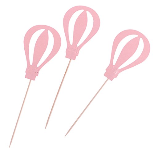 MagiDeal Holz Cupcake Picks Zahnstocher Partei Kuchen Cocktail Dekor, Heißluftballon Form, 10 Stück/Set - 2