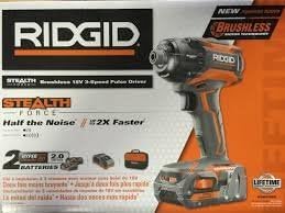 RIDGID TOOL COMPANY R86036K 18V Stealth Force Brushless Hyper Lithium-Ion Cordless Pulse Driver Kit by Ridgid