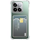 Ehr. Xiaomi Mi 14 Pro Uyumlu Kamera Korumalı Kartlıklı K&ouml;şeleri Airbag Tasarımlı Darbe &Ouml;nleyici Şeffaf Silikon Kılıf (Şeffaf,
