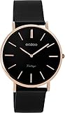 Oozoo Vintage Damenuhr Metallband 36 MM Rose/Schwarz/Schwarz C8870