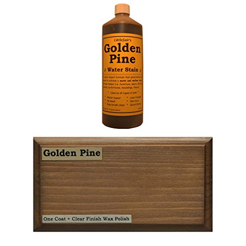 Littlefair'sWater Based Wood Dye | Indoor | Traditional Range | Environmentally Friendly | Indoor Timber Including Doors and Skirting Boards | 1ltr Golden Pine
