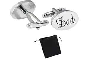 Silver Oval Mens Wedding Title Cufflinks Groom, Best Man, Usher, Page Boy by Virens Empourium (Dad)