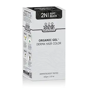byPureNaturals QuikHenna Organic Derma Gel Hair Color 2N Soft Black for Men & Women, 165GM | Natural Permanent Long Lasting Hair Colour | 100% Grey Coverage | PPD & Ammonia Free Hair Colour