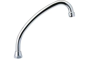 Schläfer 400811 | Canna di Ricambio Universale per Rubinetto Cucina, Girevole e Alta, Adatta per Gruppo Lavello Bagno e Cucina, Ghiera 3/4 (Ø 24,9mm) x 20 cm, Compatibile con Aeratore Neoperl