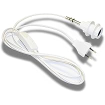Textil-Zuleitungskabel 1,9 M – Schwarz-Weiß, Mit Schalter Und Euro-Stecker, Für Lampen Bis 230 W, Nicht Für Feuchträume