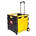 Produktbild RMAN Neu Faltbarer Einkaufstrolley Einkaufswagen,Heavy Duty Extra Groer Lebensmittelgeschft Klappbarer Shopping-Trolley mit Deckel,Schwarz / Gelb