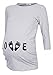 Happy Mama. Women's Maternity Love and Little Feet Funny Print T-shirt Top. 548p (Grey, UK 10/12)