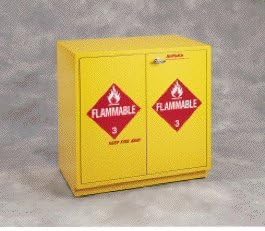 SCIENTIFIC MATERIALS SC1848 Yellow Under-The-Counter Flammables Cabinet, 52 x 1 gal Capacity, 119.38 cm W x 90.17 cm H x 55.88 cm D