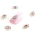 Five Season 10pcs 3D Water Drop Shape with Silver & Red Rhinestones Nail Art DIY Decorations