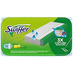Swiffer - Lingettes Humides pour Balai Attrape-poussière pour Sol - 12 Lingettes