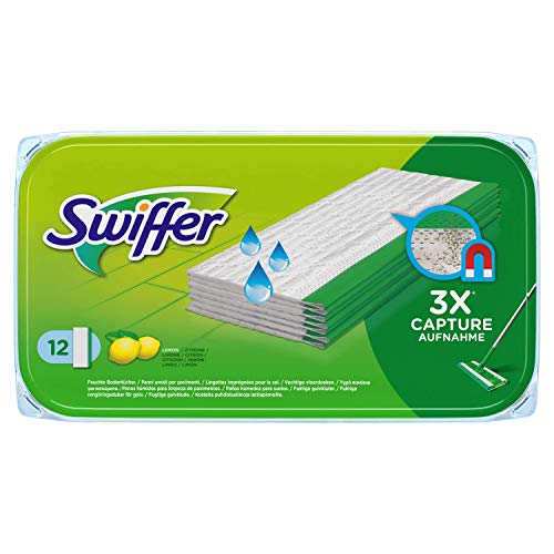 Swiffer - Lingettes Humides pour Balai Attrape-poussière pour Sol - 12 Lingettes