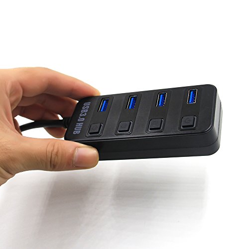 GIM USB 3.0 4-Port Mini Hub Extra Superspeed Verteiler Plug & Play für PC Notebook Laptop Netbook Computer Windows MAC bis 5Gbps Datentransfer - 4