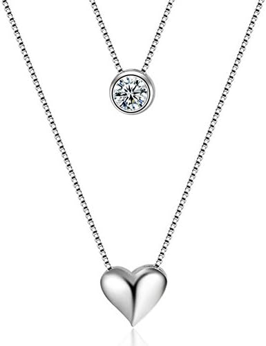 925 Sterling Silver Statement Crystal Pendant Necklace for Women Fashion Jewelry Accessories