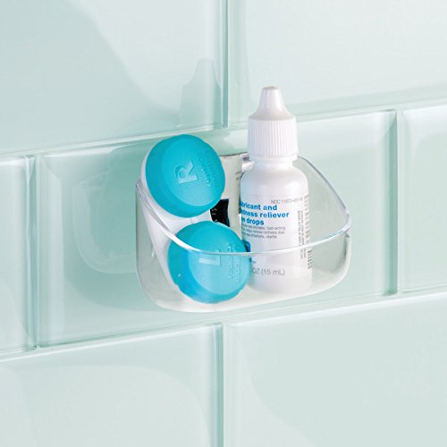 mDesign AFFIXX Kosmetik Organizer – praktische, stabile Aufbewahrungsbox für Kosmetikartikel und Accessoires – Schminkaufbewahrung leicht gemacht – transparent / glänzend - 3