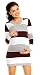 Zeta Ville Women's - Maternity Stripes Knit Jumper Dress Tunic Top V-Neck - 405c (Brown, ONE SIZE UK 8/10/12)