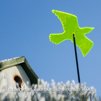 Sonnenfänger – Sun Dancer VOGEL 300 grün – wetterfest, lichtreflektierend – Acrylscheibe: Ø30cm – inkl. Kegelzapfen und Nylonschnur zum Hängen - 3