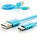 Produktbild Saxonia 1 m USB-C Kabel ultra flach | Ladekabel u Datenkabel aus Silikon 3.1 auf USB 2.0 Premium Type C High Speed Flat Kabel, Blau