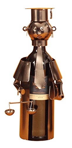 Extravaganter Wein Flaschenhalter Anwalt aus Metall Höhe 33 cm