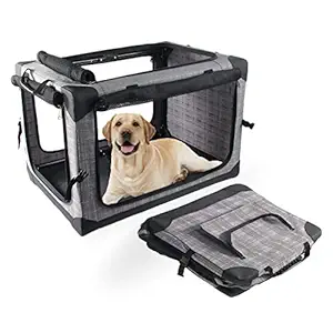 ALL FOR PAWS Dog Crate Dog Carrier Pet Carrier 4 Door Folding Dog Cage Dog Crates & Kennels for Indoor and Outdoor Use (L(32 x 23.2 x 23.2))